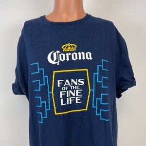 Corona Fans Of The Fine LIfe T Shirt Mens Size XL Blue NCAA March Madness Beer